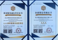 AAA質(zhì)量服務(wù)誠信單位與AAA企業(yè)資信等級證書